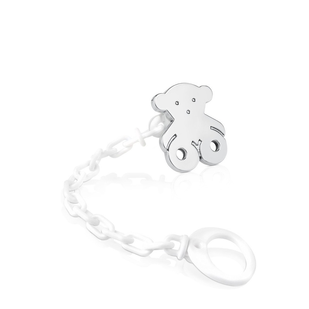 Silver Baby TOUS pacifier clip